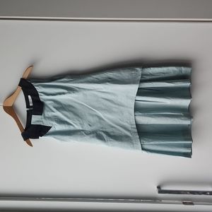 Vintage SJSJ Lightweight 60s Style Metallic Shift Pleated Dress